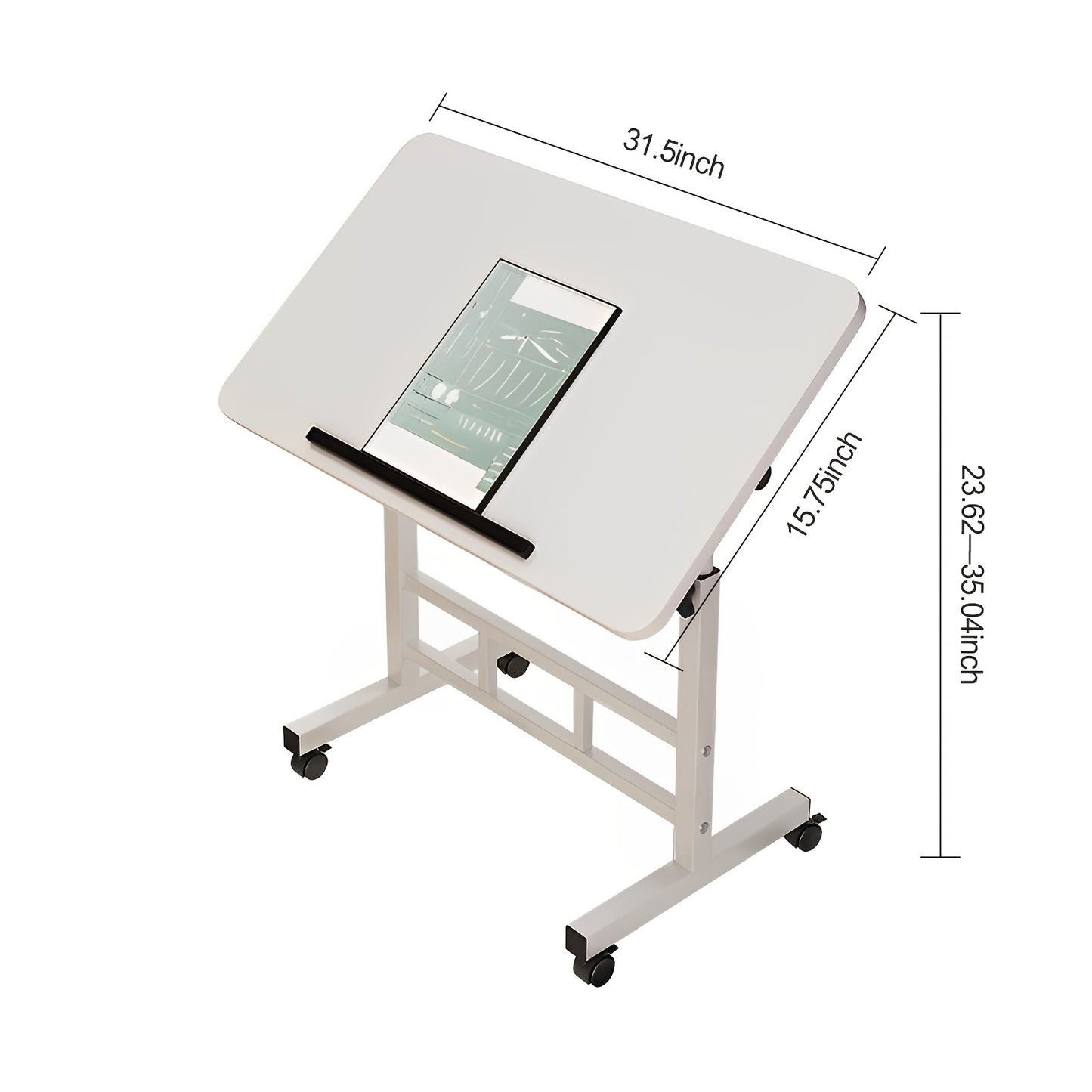 Adjustable Height Folding Desk with 360° Sliding Tabletop Space-Saving Lift Table for Bed Office Dorm Wood Metal Frame Foldable Portable Laptop Desk Black White Canada