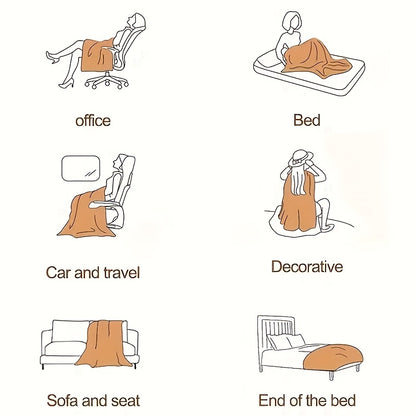 Soft Warm Throw Blanket All-Season Plush Sofa Blanket for Naps Office Camping Pet-Friendly Bedspread Multiple Sizes and Colors