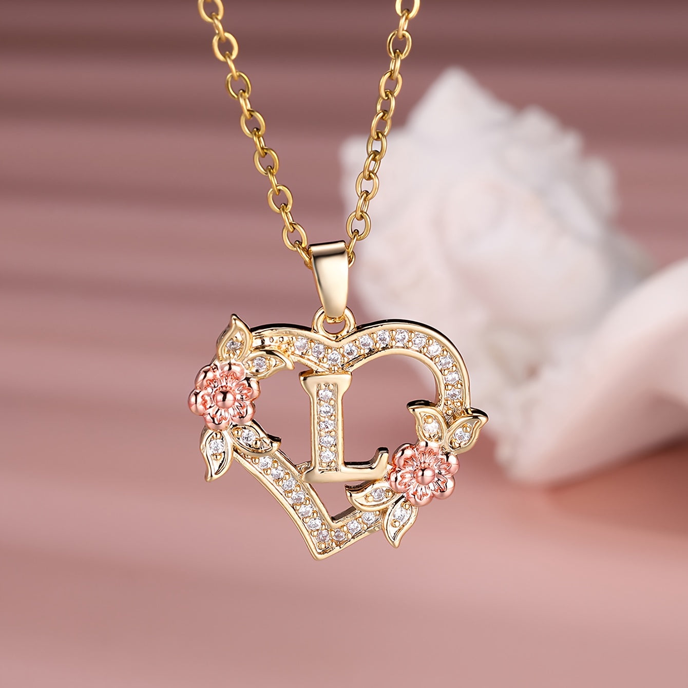 S925 Sterling Silver Heart Pendant Initial Letter Necklace for Women – Moissanite Sparkling, Personalized A-Z Name Jewelry, Birthday & Holiday Gift