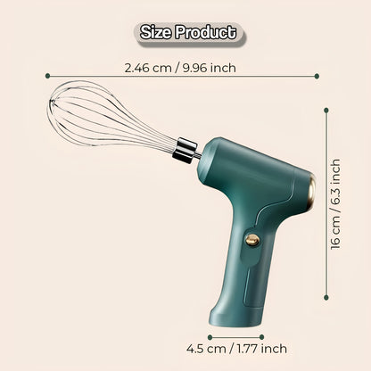 USB Rechargeable Portable Electric Egg Beater 3-Speed – Mini Handheld Kitchen Mixer for Cream Cake Flour Baking, Durable ABS Body, Cordless & Compact Design