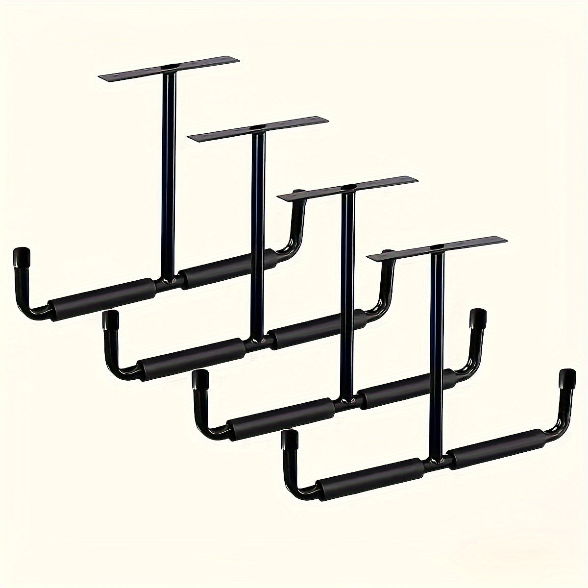 Garage Storage Hooks Wall & Ceiling Mount – Heavy-Duty Metal Hook Racks, 2 or 4-Pack, for Hanging Hoses, Lumber & Tools | Space-Saving Organizer for Garage, Workshop, Garden & Farm