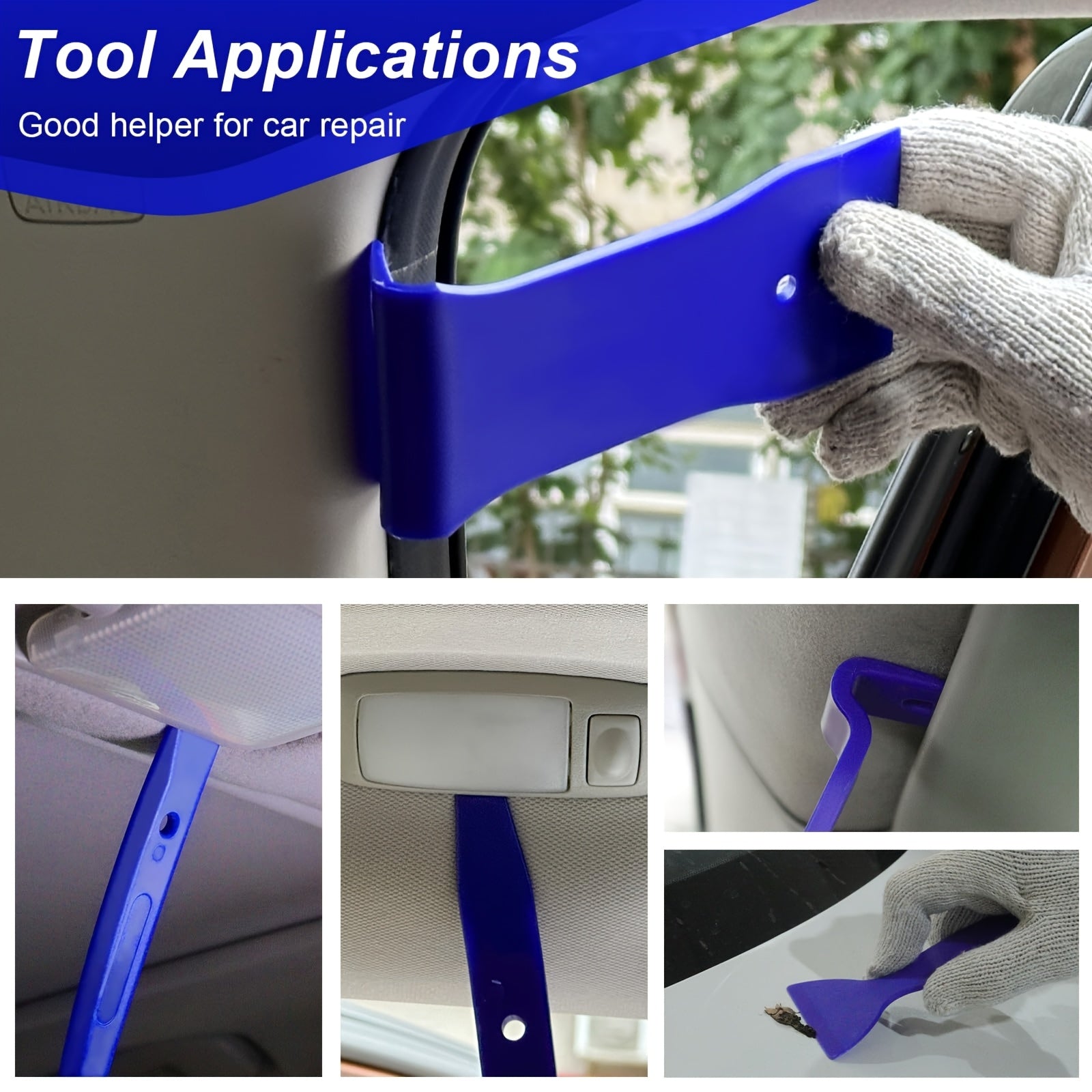 [Auto Clamp Pry Kit] 238pcs Trim Removal Tool, Fastener Remover Plastic Pry Tool Kit, Adhesive Cable Clips Auto Push Pin Bumper Retainer Clip Set with Storage Bag for Panel, Radio, Stereo, Audio, Dash, Window