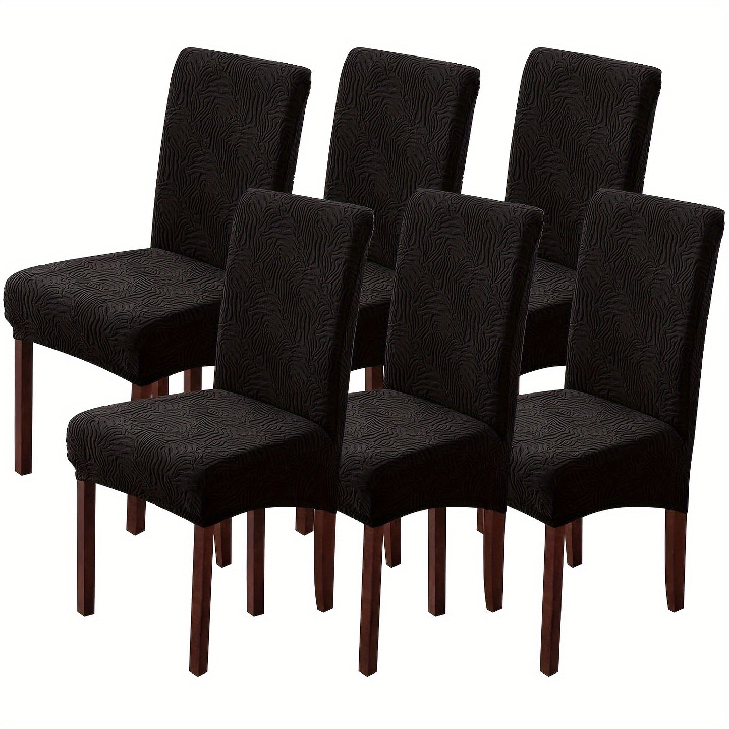 Waterproof Dining Chair Covers 4 or 6 Pack Stretch Jacquard Slipcovers - Removable Washable Chair Protector for Dining Room, Kitchen, Hotel & Restaurant