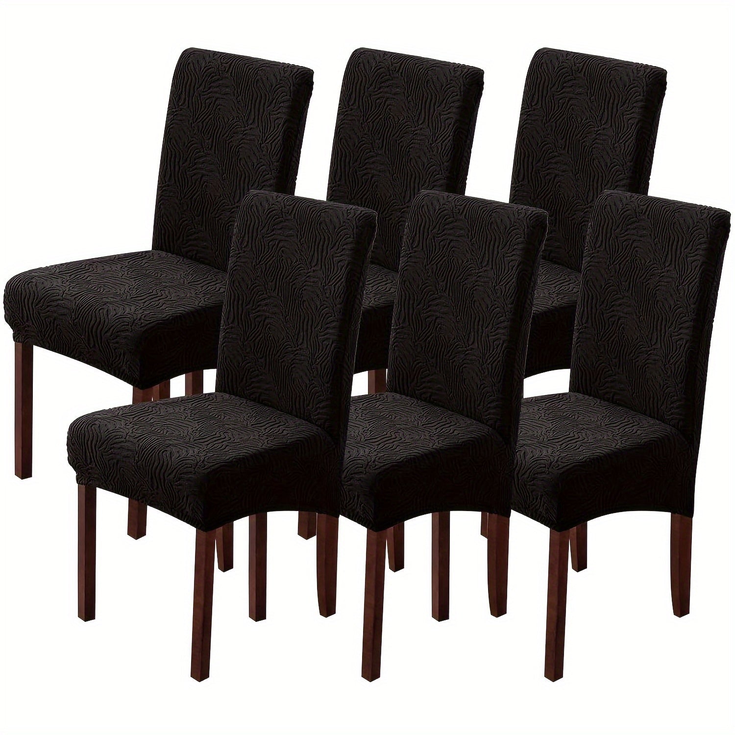 4/6pcs Waterproof Chair Covers for Dining Room, Stretch Jacquard Dining Chair Slipcovers Removable Washable Chair Protector for Kitchen, Hotel, Restaurant