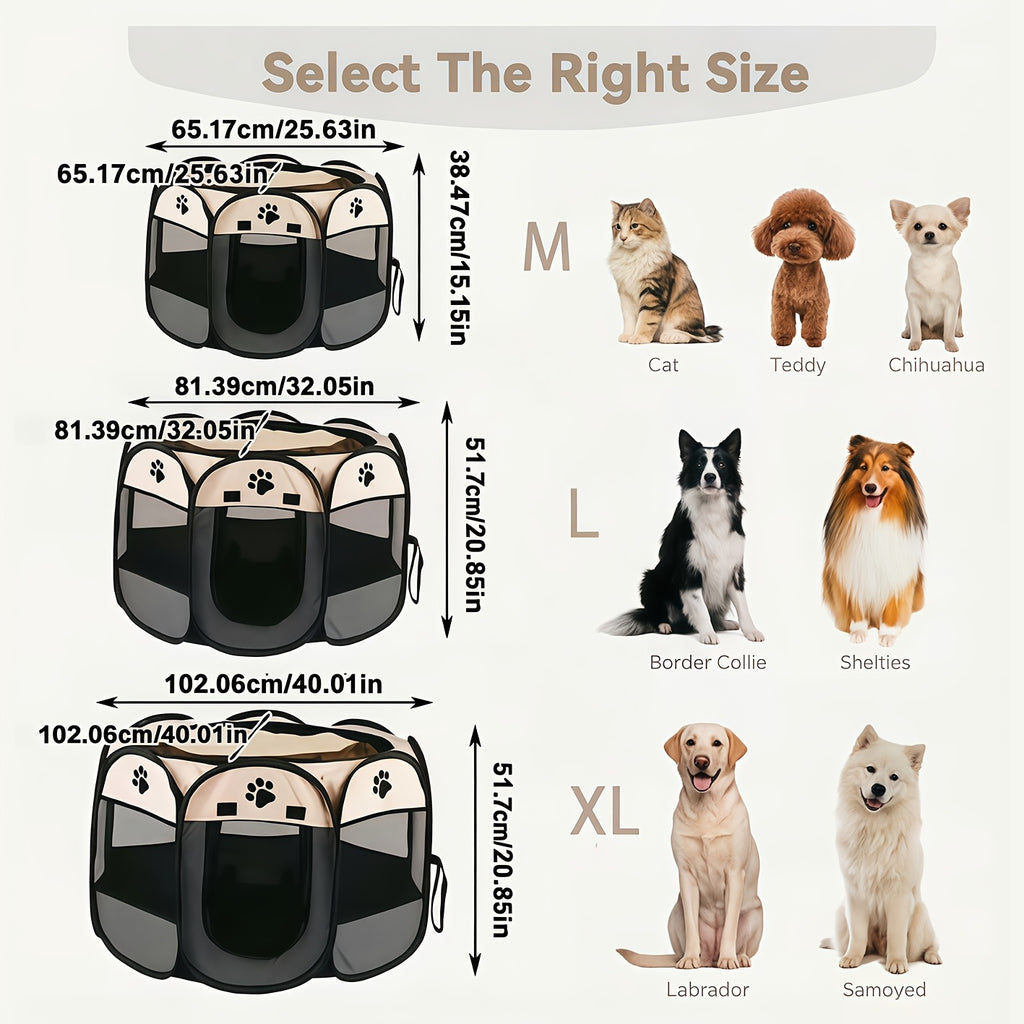 Foldable Octagonal Pet Fence Pet Tent Oxford Cloth Scratch