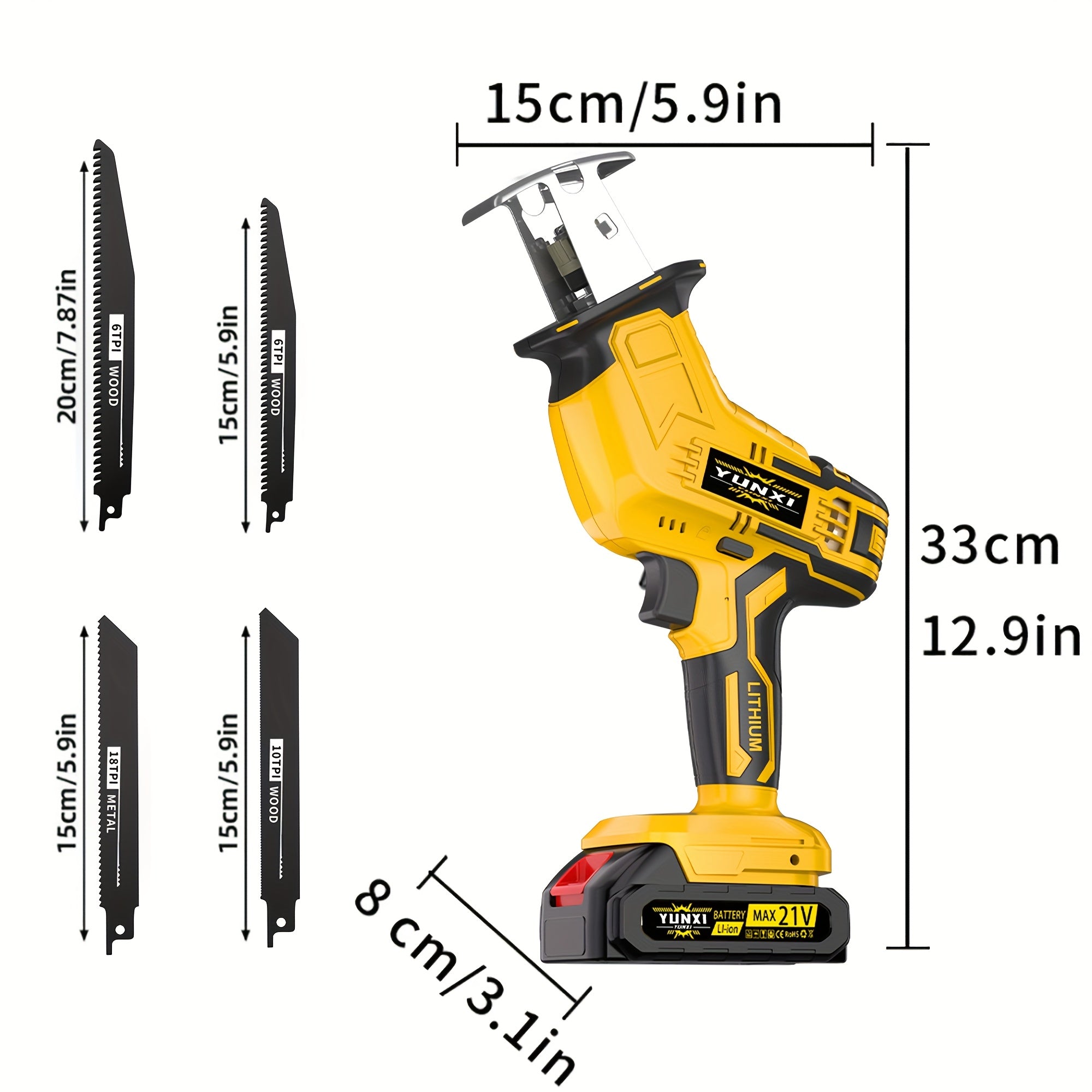 2026 Lithium-ion Electronic Saw, Electric Cordless Saw, Cordless Reciprocating Saw, Suitable for Home and Outdoor Use, Suitable for Electric Reciprocating Saw, Cutting Trees, Thin Wooden Boards and Soft Metal Wood, a Gift for Boyfriends and Fathers!