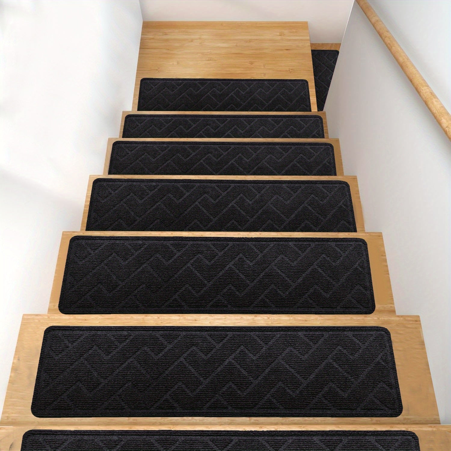 Non-Slip Stair Treads 15-Pack 8"x30" Grey – Peel & Stick Self-Adhesive Washable Polyester Pads for Wooden Steps, Indoor Stair Covers for Home Safety Kids Elderly & Pets, Canada