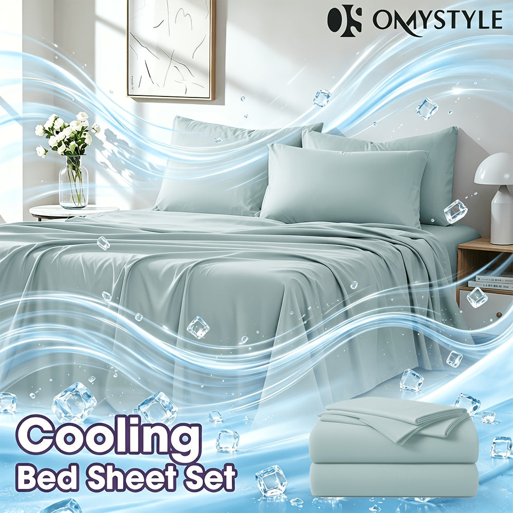 Ice Cooling Bed Sheet Set – Breathable Smooth Sheets for Hot Sleepers, Fitted Sheet Flat Sheet & Pillowcases, Twin Full Queen King, 10 Colours – ShopVora CA