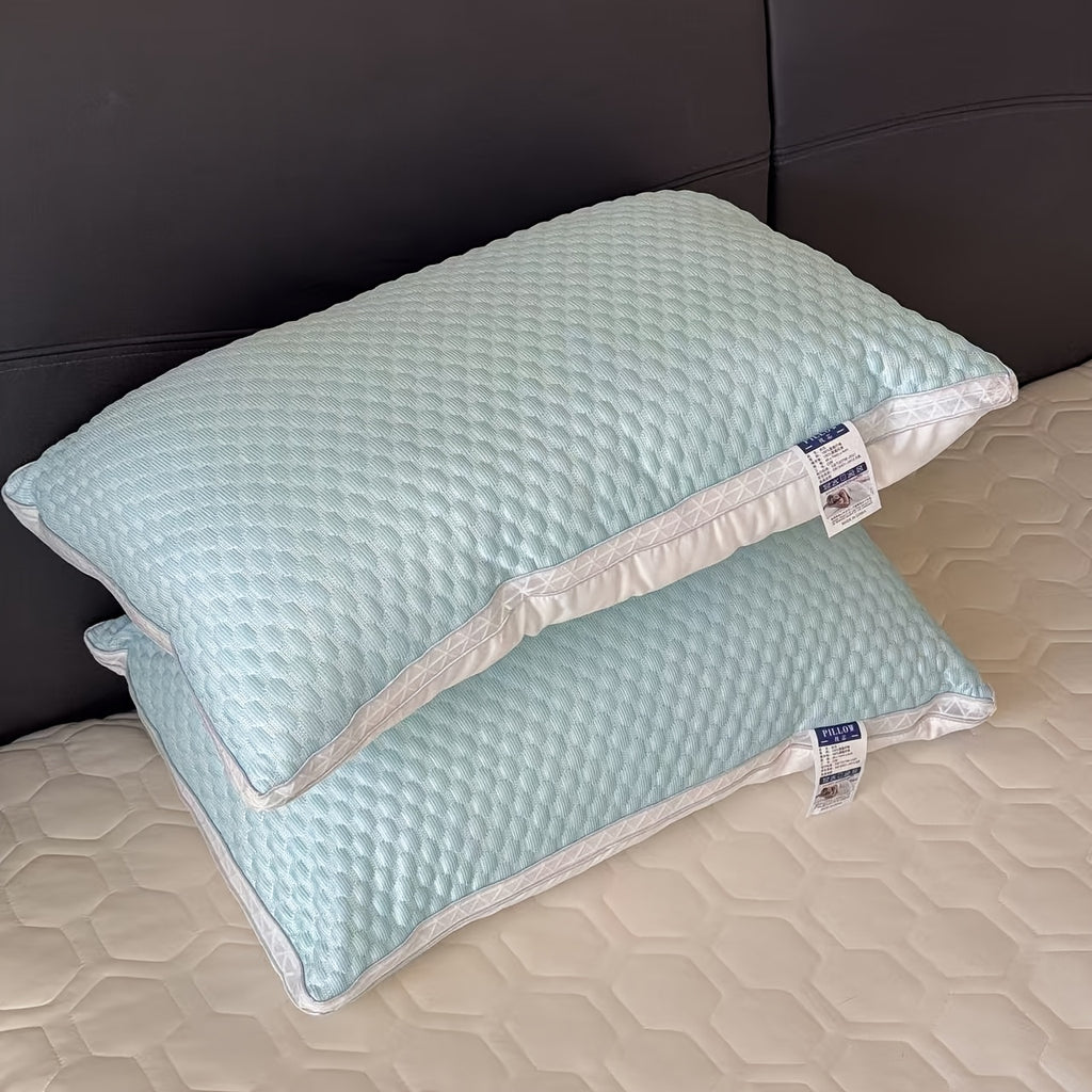 2pcs Cool Massage Neck Protection Pillow, Sleep Massage Pillow Core, Sleep Aid Special, Adult Deep Sleep Home Use, Household Pillow Moisture Absorption And Breathability, Bedding, Living Room Decoration Pillow Father's Day Gift