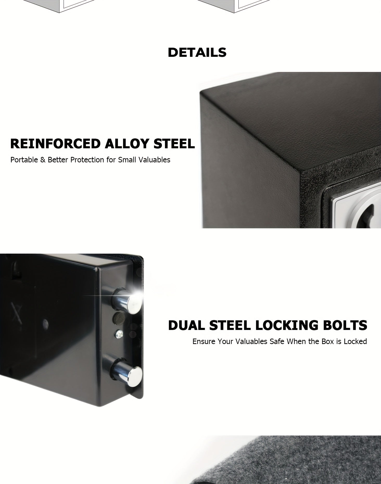 Steel Money Safe Box For Home With Fireproof Money Bag For Cash Safe Hidden, Security Safe Box For Money Safe With Keys, Lock Box Fireproof Safe With Keypad 0.23 Cubic Valentine'S Day