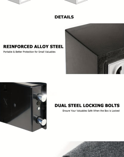 Steel Home Safe Box with Digital Keypad & Fireproof Money Bag – Hidden Security Lock Box for Cash Jewelry Passport, Dual Override Keys, 0.5 to 2.2 Cubic Ft