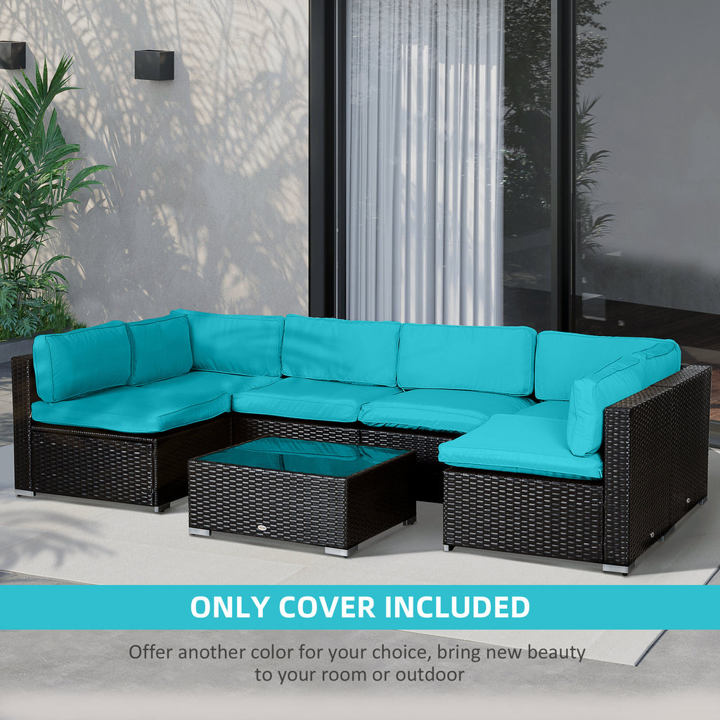14Pcs Outdoor Cushion Covers, Patio Cushion Covers Replacement for Rattan Sofa Set - No Cushion Included, Navy Blue