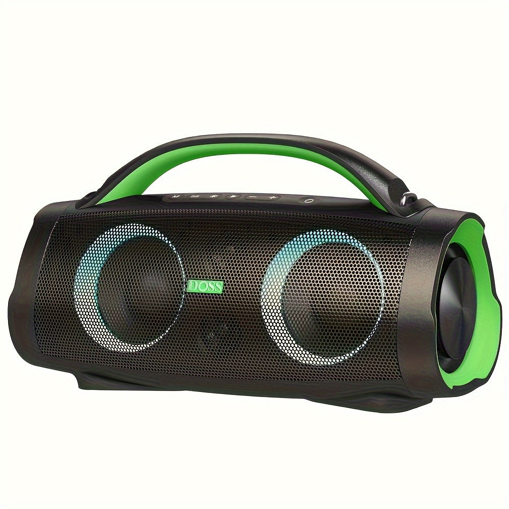 DOSS 100W Outdoor Bluetooth Speaker BT 5.3 – Party-Sync LED Lights, Extra Bass, 20H Playtime, 10400mAh Power Bank, Wireless Stereo Pairing, Camping Pool Beach