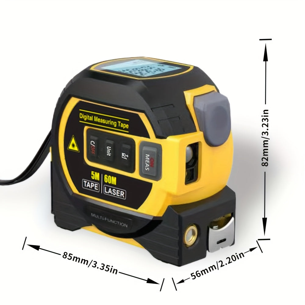 3-in-1 Laser Measuring Tape 109yd with Battery – Digital Laser Distance Meter, Tape Measure & Level | Accurate Measurement Tool for Home, Construction & DIY Projects | ShopVora CA