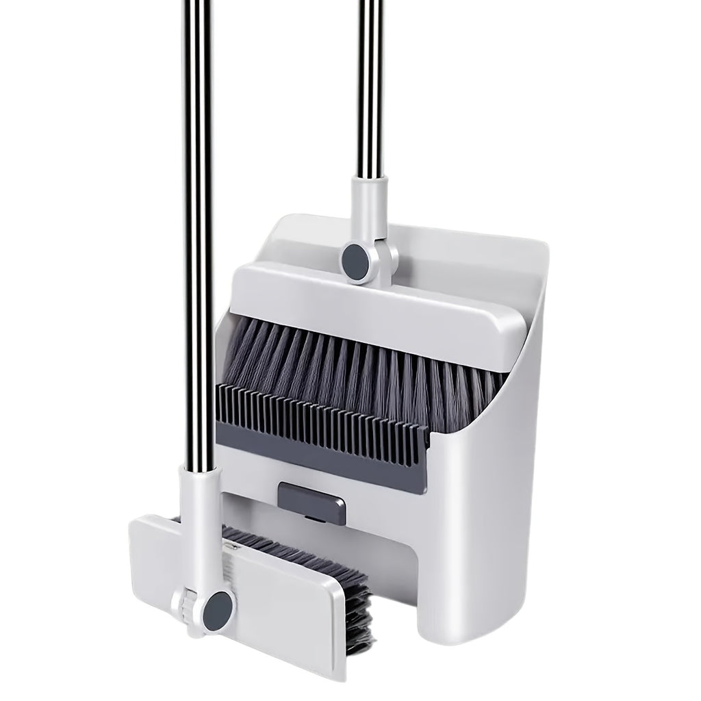 3-in-1 Folding Broom, Dustpan & Floor Brush Set Soft Bristles for Hair-Free, Efficient Cleaning Long Handle for Flexible, Effortless Use Versatile for Home, Office & Dorm Settings Compact Storage Cleaning Essential