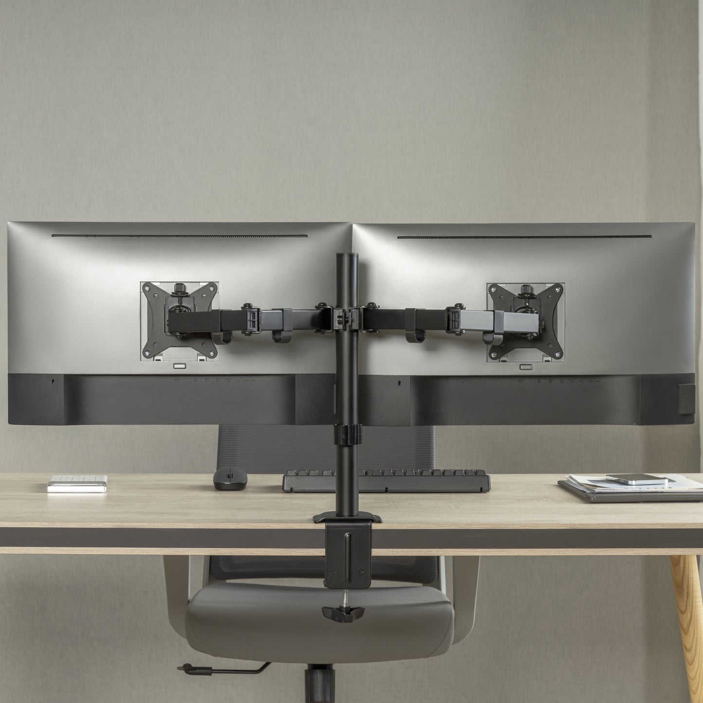 Amer Mounts Dual Monitor Arm Desk Clamp 2EZCLAMPMK – Full Motion Articulating VESA Mount 17"-32", 90° Tilt 180° Swivel 360° Rotation, Cable Management, Home Office Gaming | Canada
