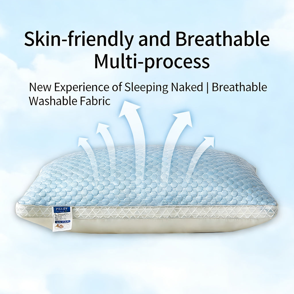 2pcs Cool Massage Neck Protection Pillow, Sleep Massage Pillow Core, Sleep Aid Special, Adult Deep Sleep Home Use, Household Pillow Moisture Absorption And Breathability, Bedding, Living Room Decoration Pillow Father's Day Gift