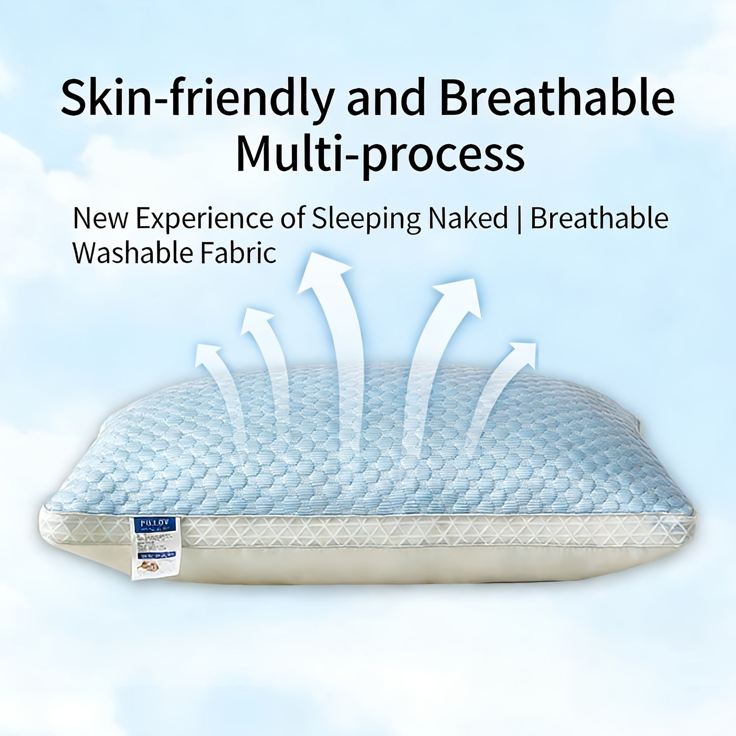 Cooling Massage Neck Pillow Set of 2 - Breathable Sleep Support Pillow for Deep Sleep, Moisture-Wicking Cervical Pillow for Adults, Home Bedroom Bedding Pillow Great Father's Day Gift