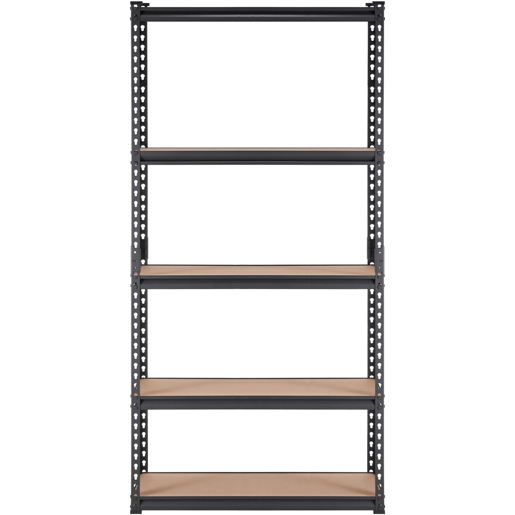 VEVOR Storage Shelving Unit, 5-Tier Adjustable, 2000 lbs Capacity, Heavy Duty Garage Shelves Metal Organizer Utility Rack, Black, 30" L x 12" W x 60" H /36" L x 18" W x 72" H for Kitchen Pantry Basement Bathroom Laundry