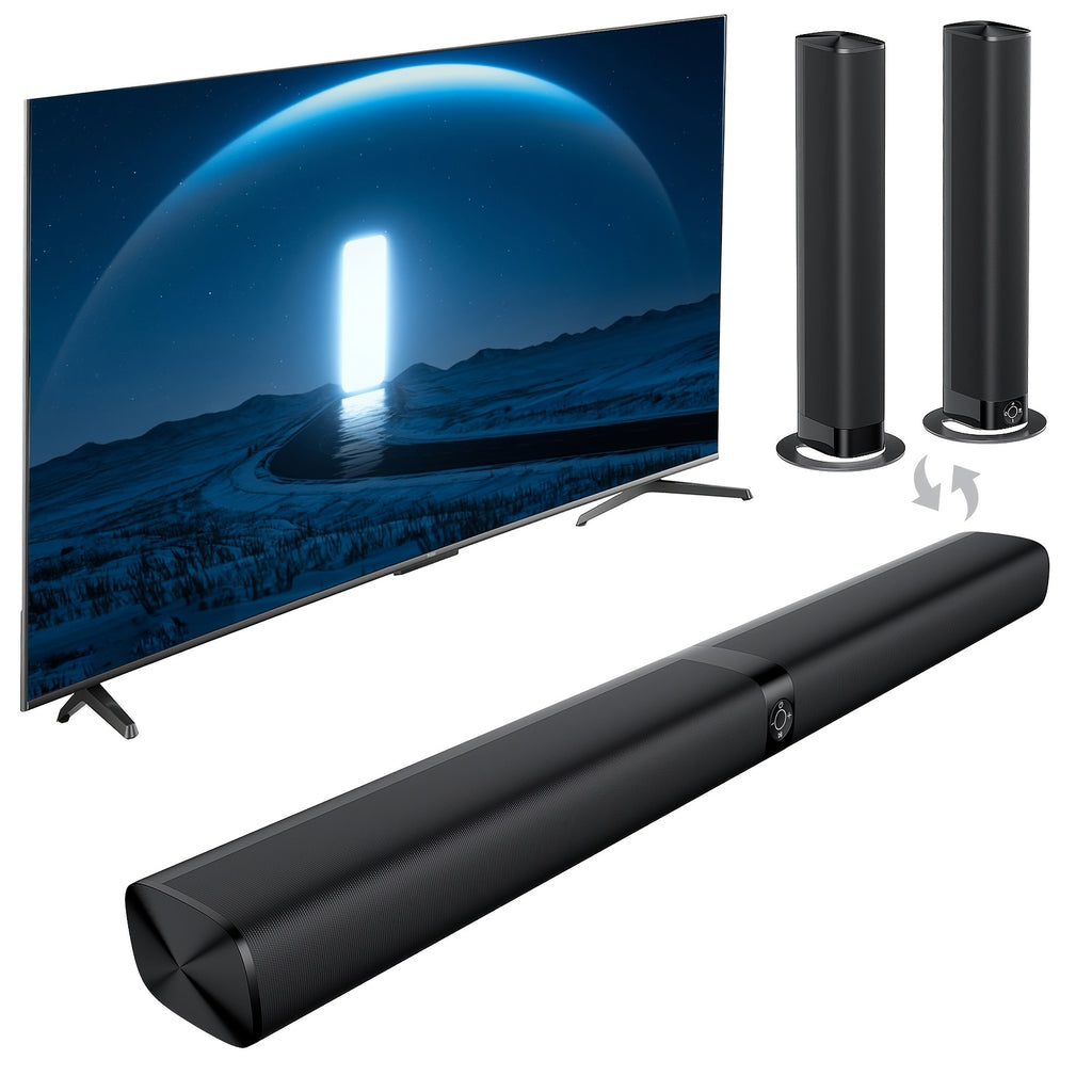 Sound Bars For TV, Smart TV SoundBar Wireless Speaker, Wired & Wireless Sound Bar, ARC/Optical/AUX Connection, Separable Soundbars 32 Inch, With Infrared Remote Control