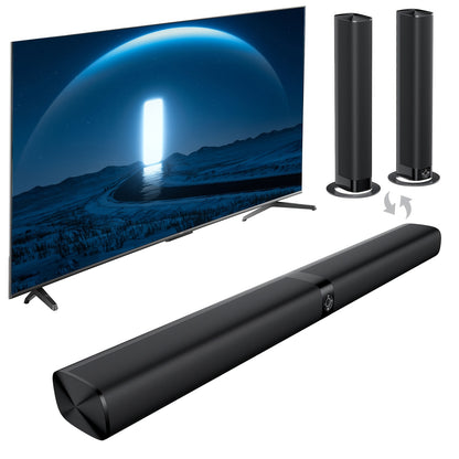 Separable TV Soundbar 32-Inch with Bluetooth 5.0, ARC / Optical / AUX, 3D Stereo Surround Sound, 4 Drivers & Infrared Remote – 120W & Standard, Smart TV Home Theatre Speaker Canada