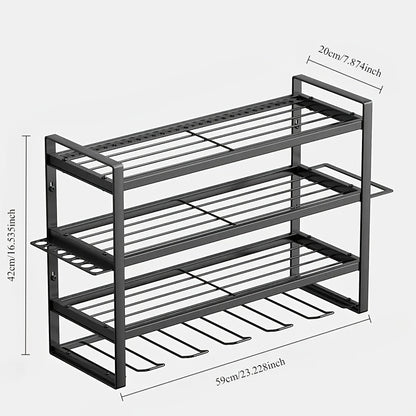 4-Tier Wall-Mounted Drill Storage Rack Heavy-Duty Metal – 8-Slot Cordless Drill & Power Tool Organizer for Garage, Workshop & Warehouse, 32-Inch Utility Shelf | Gift for Men Canada