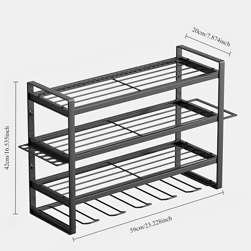 4-Tier Wall-Mounted Drill Storage Rack Heavy-Duty Metal – 8-Slot Cordless Drill & Power Tool Organizer for Garage, Workshop & Warehouse, 32-Inch Utility Shelf | Gift for Men Canada