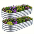 Galvanized Metal Raised Garden Bed 6x3x1 ft 2-Pack – Thickened Steel Outdoor Planter Box with Curved Structure, Open Bottom & Rust-Resistant Finish for Vegetables, Herbs & Flowers – 180x90x29 cm Garden Kit