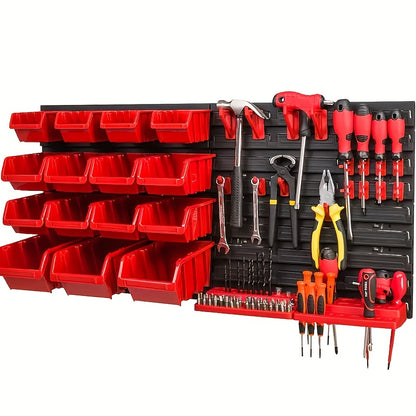 Wall-Mounted Garage Storage Rack System 18-98 Jars – Heavy-Duty Small Parts Organizer for Screws Nuts Bolts Nails, Workshop Shelf, Easy Install, Multiple Configurations, Canada
