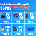 53pcs Pneumatic Quick Connector Set, Barbed Air Hose Fittings & Quick Couplers for 4mm 6mm 8mm Air Hoses, Push-In Pneumatic Fittings Assortment Kit for Air Compressor Tubing – Workshop Garage DIY