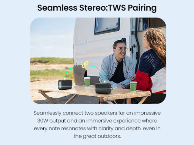Portable BT Speaker with Lights, Powerful Crystal Clear Sound, All Day Playtime, AUX&TF-Card Input, BT 5.3, TWS Paring,  Wireless Speaker for Friends, Family, Father and Mother Gifts
