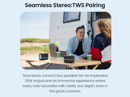 LED Bluetooth Speaker with Dynamic Lights, BT 5.3 TWS Wireless, Crystal Clear Sound, All-Day Playtime, AUX & TF Card – Perfect Gift for Friends, Family, Father & Mother Canada