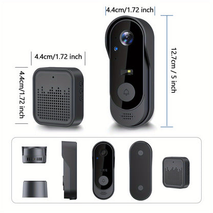 Wireless Smart Video Doorbell Camera with HD Night Vision, Wi-Fi, Two-Way Audio, Motion Detection, SD Card Storage, APP Remote Control – Home Security Doorbell for Canadian Homes