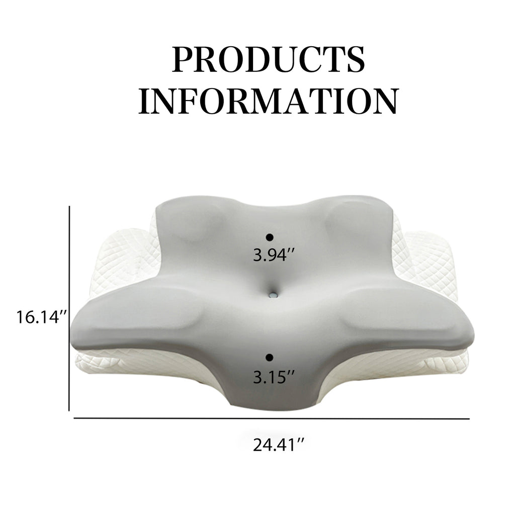 1pc Memory Foam Pillows Butterfly Shaped Relaxing Cervical Slow Rebound Neck Pillow Sleeping Orthopedic Pillow Bedding,Cervical Pillow for Neck and Shoulder, Memory Foam Neck Pillow, Upgraded Ergonomic Orthopedic Neck Support Pillow for Back Side Stomach