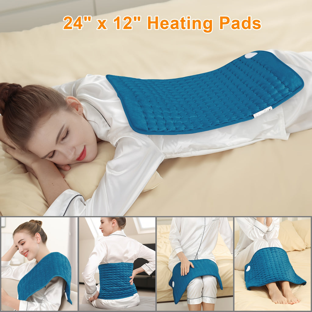 Heating Pad, Back Heating Pad 24 "x12" - Portable, Fast Heating Pad, 6-speed Heating Settings, Automatic Shutdown, Machine Washable, Used For Neck, Shoulder, Abdomen, Leg, Dry And Wet, Heating Blanket, Holiday Gift For Family, Christmas Gift