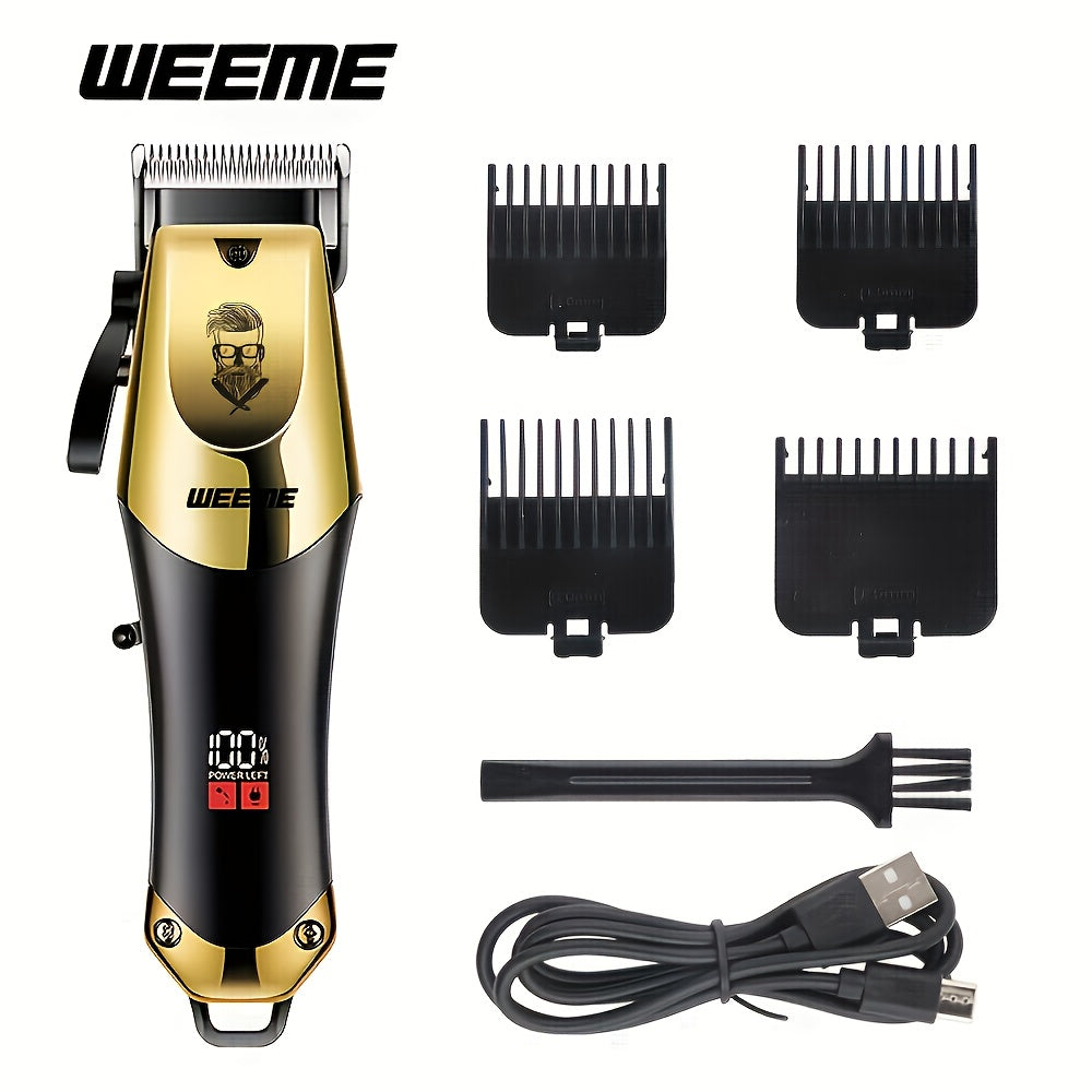 Men's Hair Clipper & Grooming Kit with LCD Display - USB Rechargeable Trimmer & Shaver Set, 8 Guide Combs, Cleaning Brush & Comb Included - Professional Cordless Hair Cutting Kit, Gift for Men