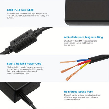65W Universal Laptop Charger 19V 3.42A with 9 DC Connectors – Chromebook & Monitor Power Adapter, Compatible with Acer Asus Toshiba HP Dell Gateway Speaker, AC 100-240V Canada