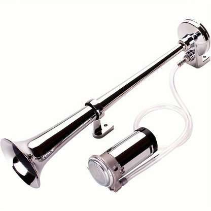 ALLREY 12V Air Horn Kit Super Loud 18" Single Trumpet Truck & Train Horn with Compressor, Chrome Zinc Alloy, Easy Install for Cars, Trucks, SUVs & Boats Canada