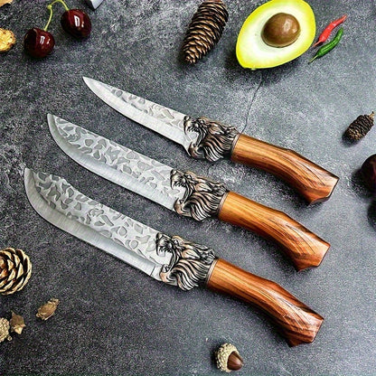 BieZumn 7-Piece High-Performance Kitchen Knife Set – Forged Chef, Bone Cleaver, Fish, Butcher Knives & Ultra-Sharp Kitchen Scissors for Home Cooking & Restaurants