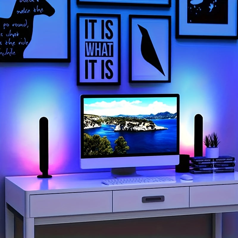 RGB LED Strip Light Geometric Table Lamp – USB Powered, Remote Control, Color-Changing Mood Light for Gaming, TV Backlighting, Room & Party Decoration