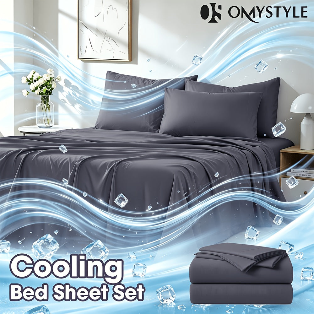Ice Cooling Bed Sheet Set – Breathable Smooth Sheets for Hot Sleepers, Fitted Sheet Flat Sheet & Pillowcases, Twin Full Queen King, 10 Colours – ShopVora CA