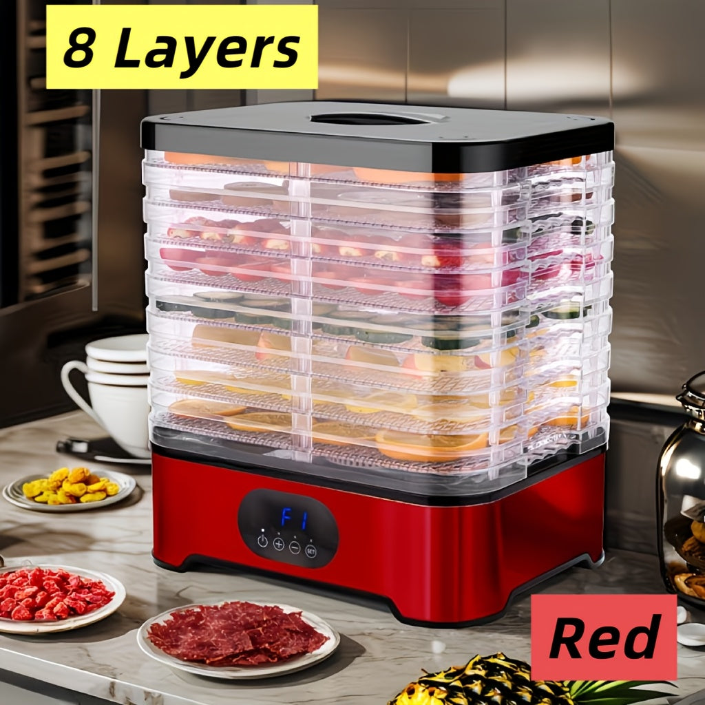 Stainless Steel Digital Food Dehydrator 5/8 Tray – Large Capacity, 72H Timer, Adjustable Temperature, Quiet Operation for Fruits, Jerky, Vegetables, Herbs & Pet Treats