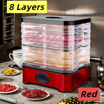 Stainless Steel Digital Food Dehydrator 5/8 Tray – Large Capacity, 72H Timer, Adjustable Temperature, Quiet Operation for Fruits, Jerky, Vegetables, Herbs & Pet Treats