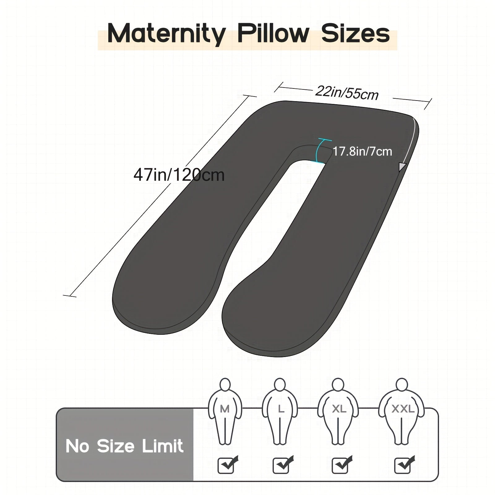 2025 New U-Shaped Pillow Sleep Pillow Companion Pillow Full Body Pillow, Maternity Pillow, Also Perfect for Pets | Comfortable Body Pillow for Sleeping, Back & Belly Support, Christmas, Halloween, Thanksgiving Day Gift for Expectant Mothers