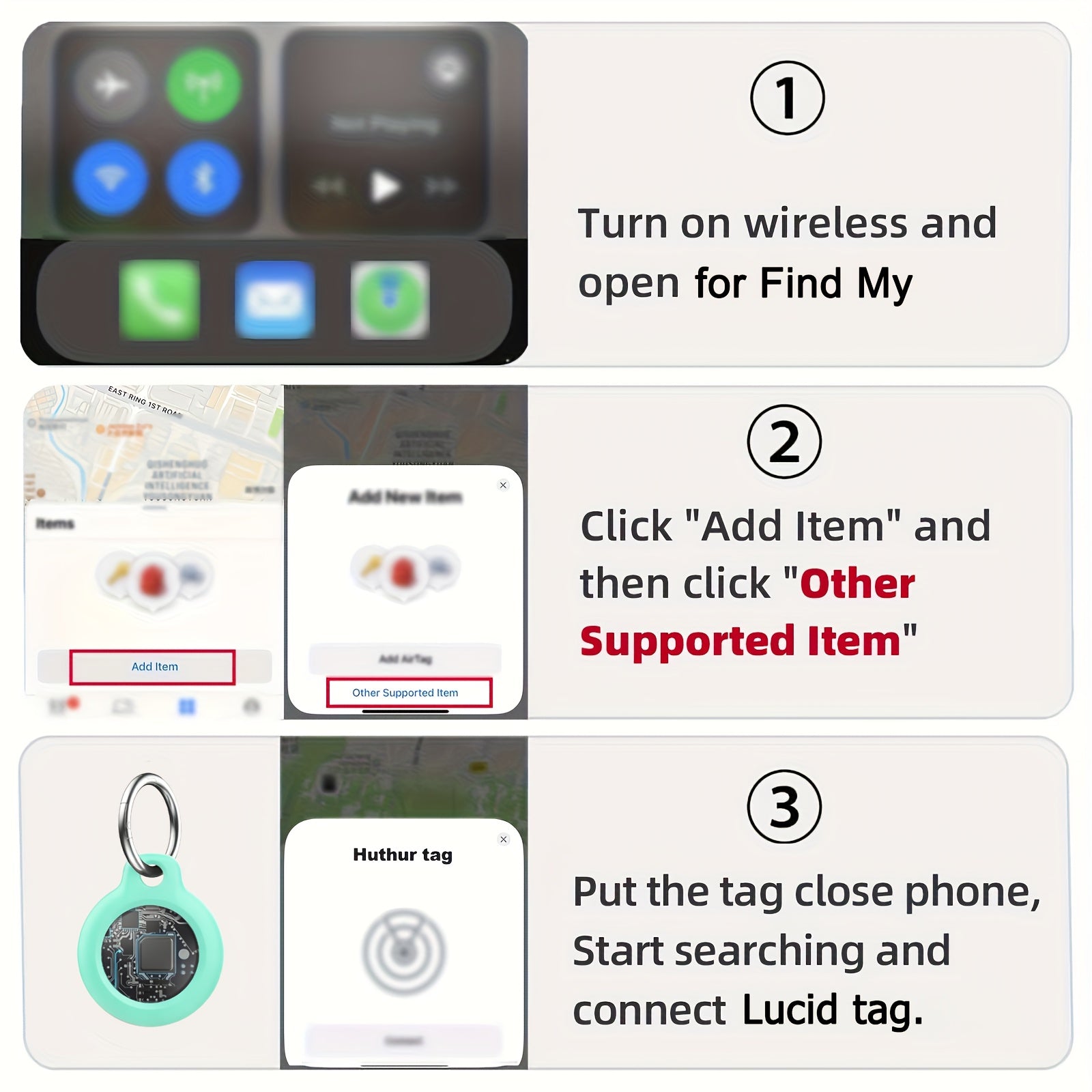 AirTag Holder with Keyring & Silicone Case – 1/2/3/4/6 Pack Item Finder Tracker, Works with Apple Find My, 1-Year Battery, Anti-Loss for Keys Luggage Wallet – White, Black, Pink & Green
