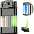 Butane Lighters, Green Flame Lighters, Visible Transom Pocket Lighters, Lighters with Adjustable Flame Size, Windproof Lighters, Rocker Ignition Lighters, Metal Fuselage, Which Can Be Filled with Butane Gas Circularly, But Does Not Contain Butane