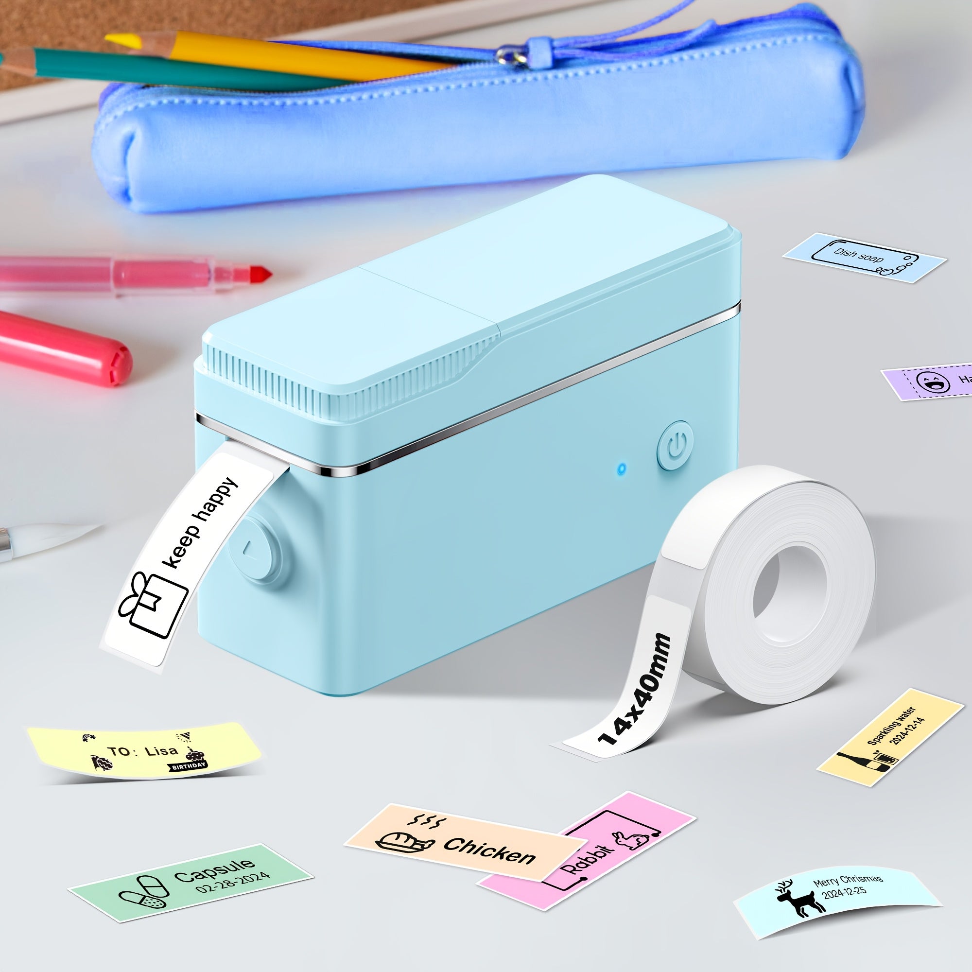 Label Maker Machine with Tape Included, P31S Portable Bluetooth Thermal Printer, Wireless Sticker Labeler with 200+ Templates, for Office Home Kitchen School Organization – iOS & Android