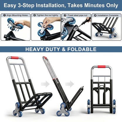 Stair Climbing Hand Truck Folding Dolly – Heavy Duty Portable Trolley Cart for Moving, Groceries, Luggage & Warehouse Use | Load-Bearing Utility Cart