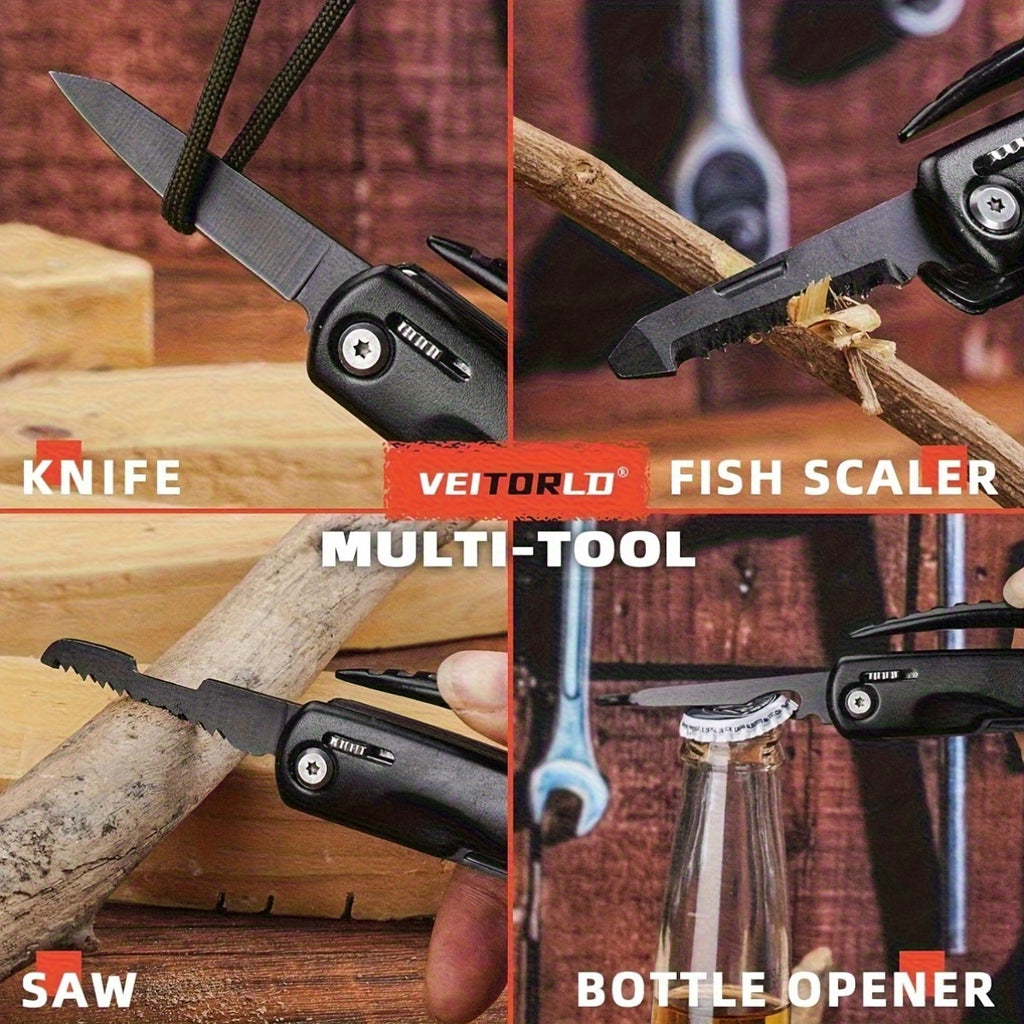 12-In-1 Survival Hammer Multitool | Hammer, Pliers, Screwdrivers And Bottle Opener | Compact Outdoor Tool for Camping, Hiking, Emergencies | Durable Gift for Men, Dad, Outdoorsmen | Hunting And Survival Gear Essentials, Valentine'S Day Gifts