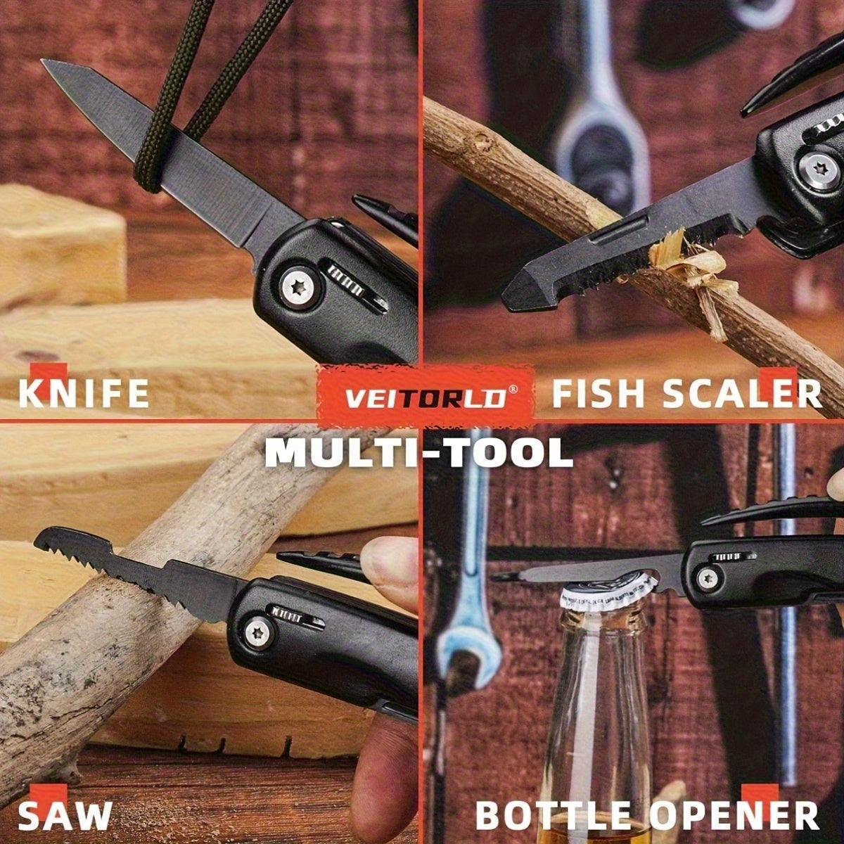 12-In-1 Survival Hammer Multitool | Hammer, Pliers, Screwdrivers And Bottle Opener | Compact Outdoor Tool for Camping, Hiking, Emergencies | Durable Gift for Men, Dad, Outdoorsmen | Hunting And Survival Gear Essentials, Valentine'S Day Gifts